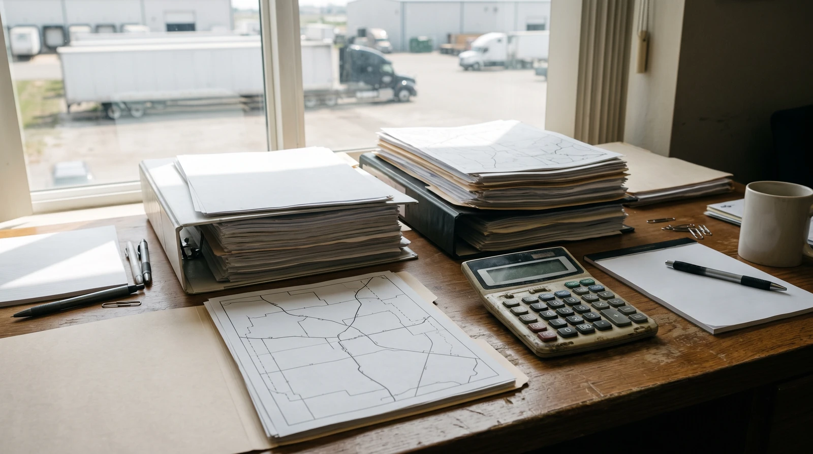 Documents et matériel de planification d’un transport par conteneur au Québec.
